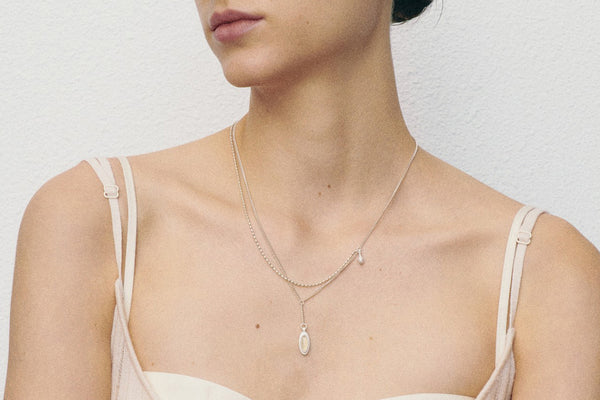 OLIO E ACETO Silver Silver Agate Star Rail dual -layer necklace OA08N12